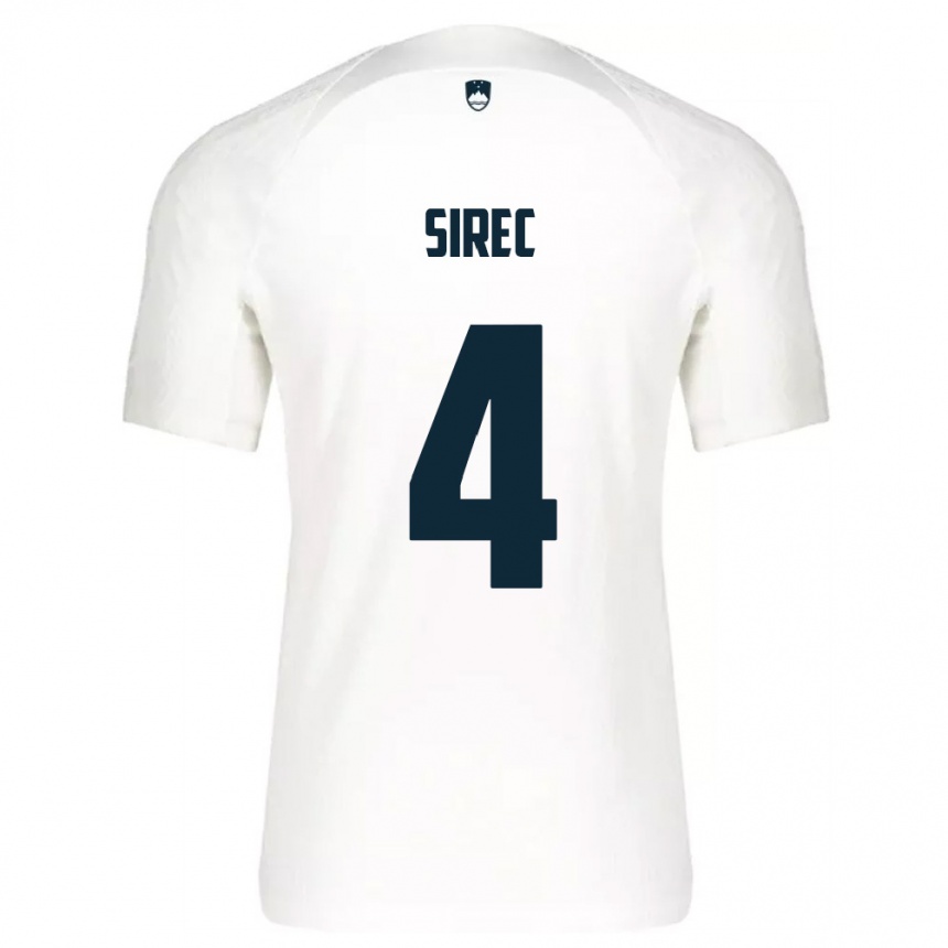 נשים כדורגל סלובניה Filip Sirec #4 לבן כחול ג'רזי ביתית 26-28