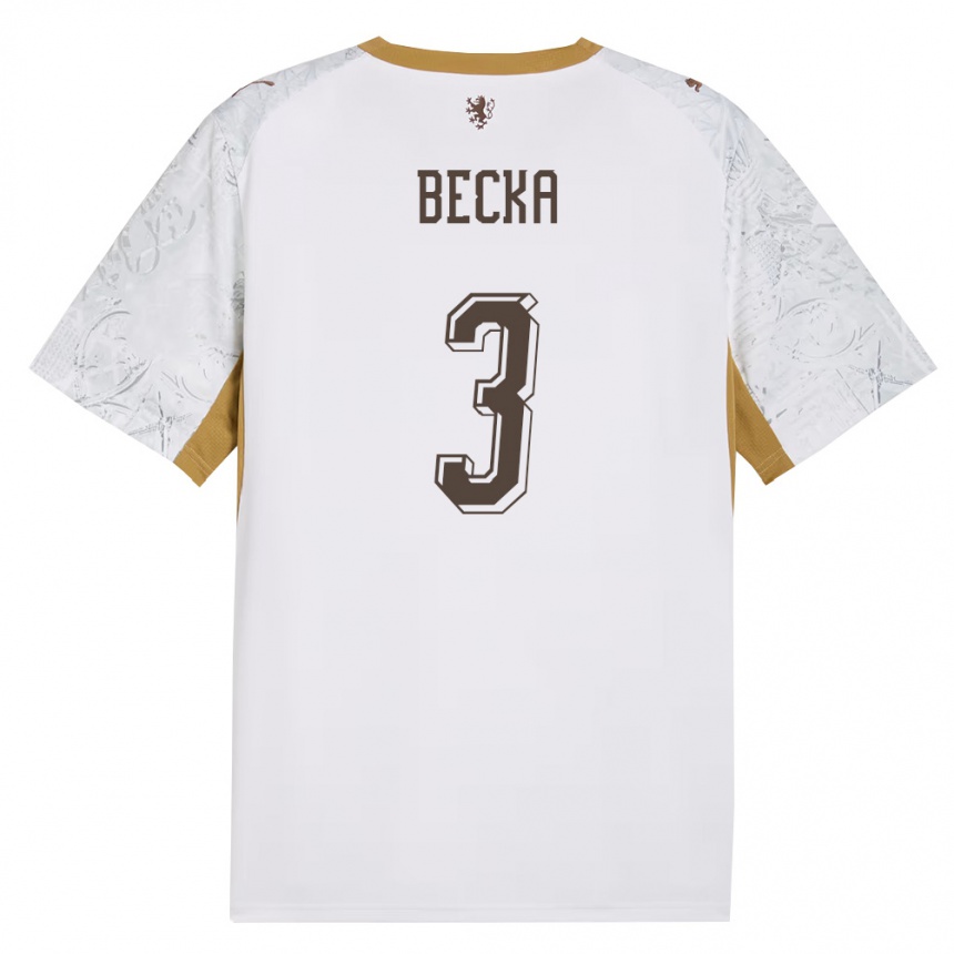 נשים כדורגל צ'כיה Patrik Becka #3 שמנת זהב אפור הרחק ג'רזי 26-28