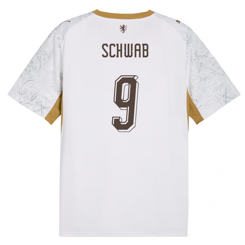 נשים כדורגל צ'כיה Ondrej Schwab #9 שמנת זהב אפור הרחק ג'רזי 26-28