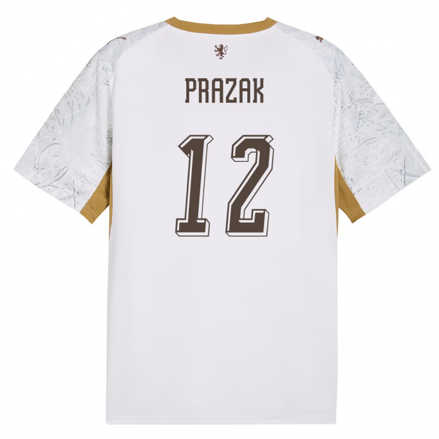 נשים כדורגל צ'כיה Tadeas Prazak #12 שמנת זהב אפור הרחק ג'רזי 26-28
