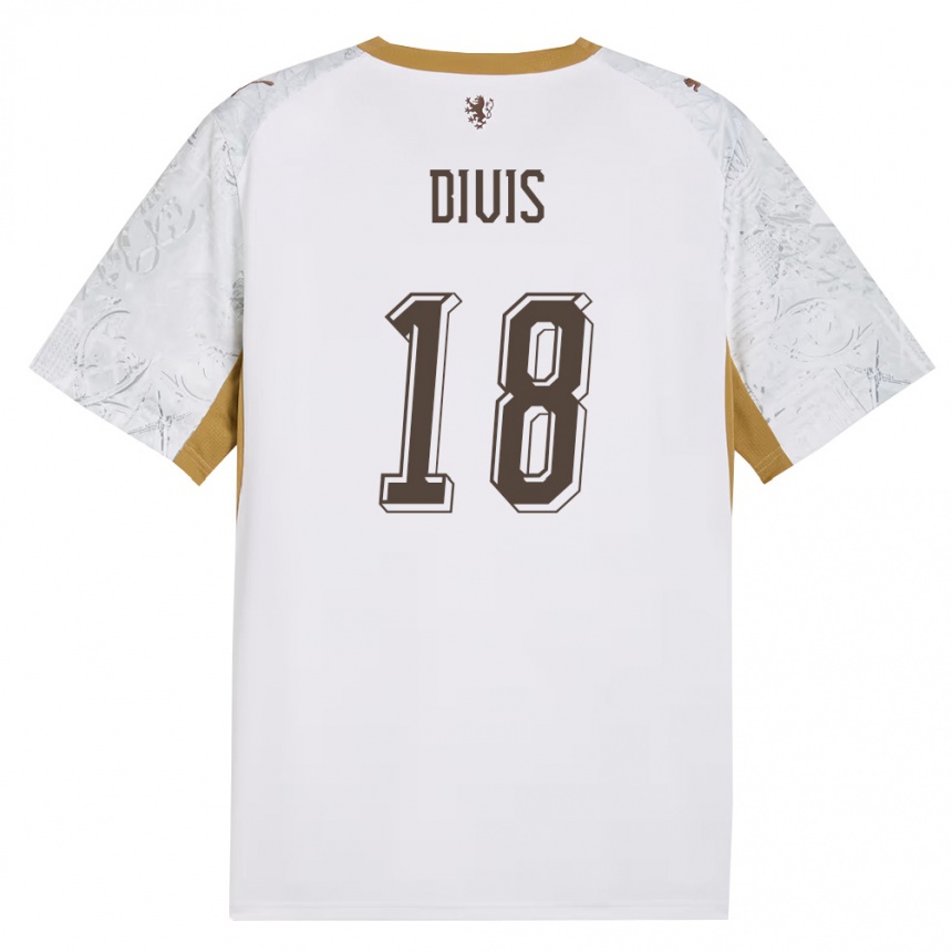 נשים כדורגל צ'כיה Matej Divis #18 שמנת זהב אפור הרחק ג'רזי 26-28
