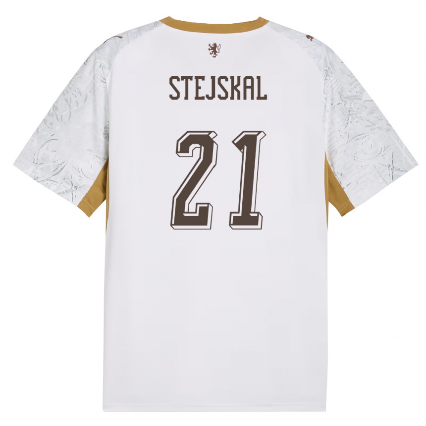נשים כדורגל צ'כיה Ondrej Stejskal #21 שמנת זהב אפור הרחק ג'רזי 26-28