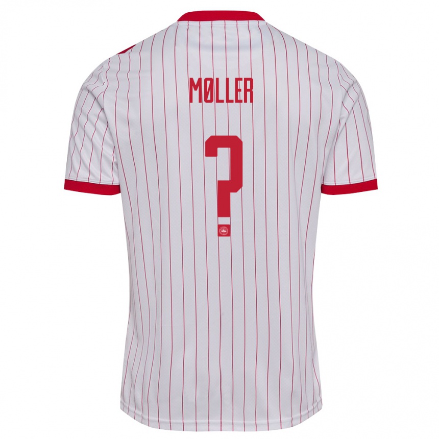 נשים כדורגל דנמרק Valdemar Møller #0 לבן אדום הרחק ג'רזי 26-28