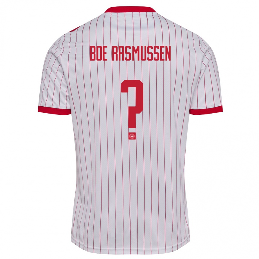 נשים כדורגל דנמרק Hjalte Boe Rasmussen #0 לבן אדום הרחק ג'רזי 26-28