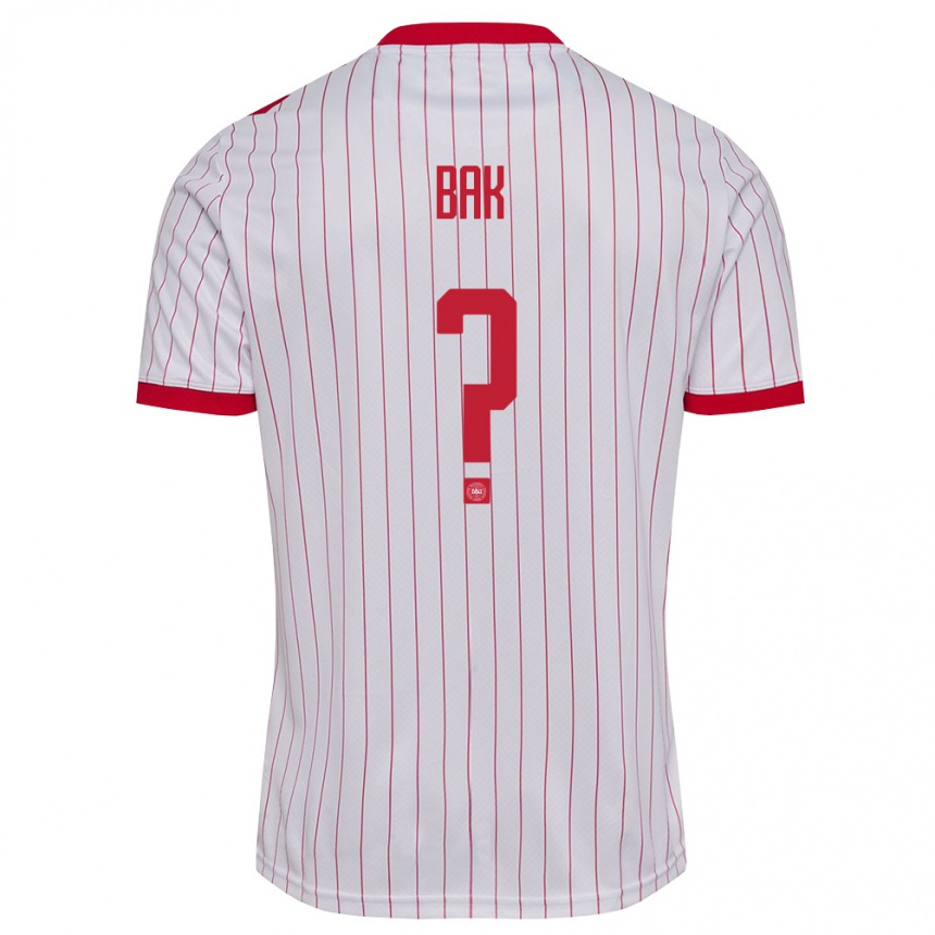 נשים כדורגל דנמרק ויקטור באק #0 לבן אדום הרחק ג'רזי 26-28