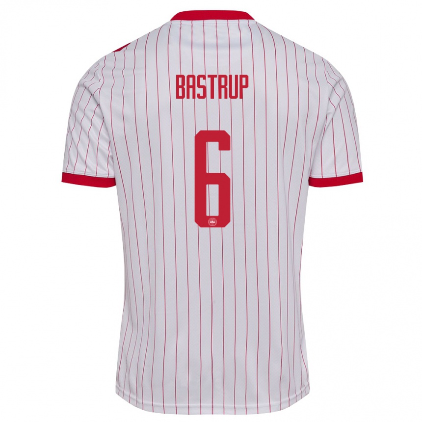 נשים כדורגל דנמרק Viktor Bastrup #6 לבן אדום הרחק ג'רזי 26-28