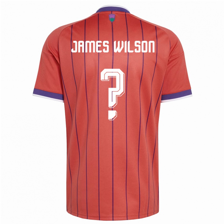 נשים כדורגל סקוטלנד James Wilson #0 כתום סגול הרחק ג'רזי 26-28