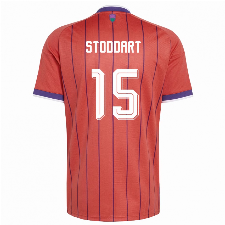 נשים כדורגל סקוטלנד Ben Stoddart #15 כתום סגול הרחק ג'רזי 26-28