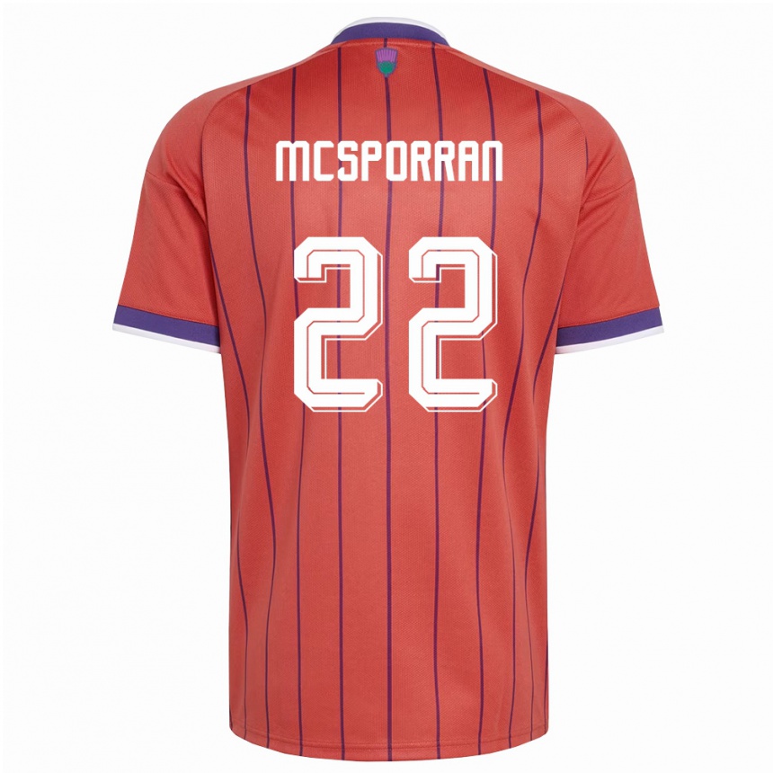 נשים כדורגל סקוטלנד Arran Mcsporran #22 כתום סגול הרחק ג'רזי 26-28
