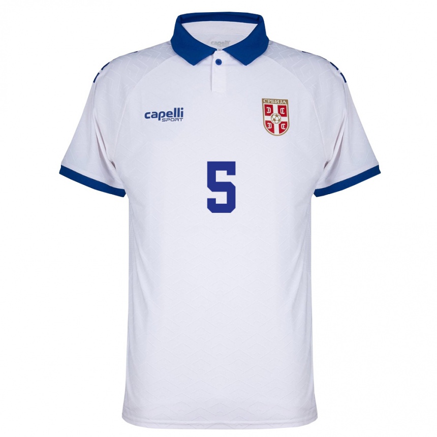 נשים כדורגל סרביה Nemanja Vidojevic #5 כהה לבן אדום הרחק ג'רזי 26-28 נשים כדורגל סרביה Nemanja Vidojevic #5 כהה לבן אדום הרחק ג'רזי 26-28