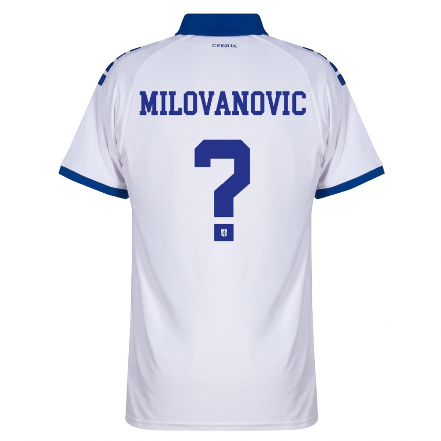 נשים כדורגל סרביה David Milovanovic #0 כהה לבן אדום הרחק ג'רזי 26-28
