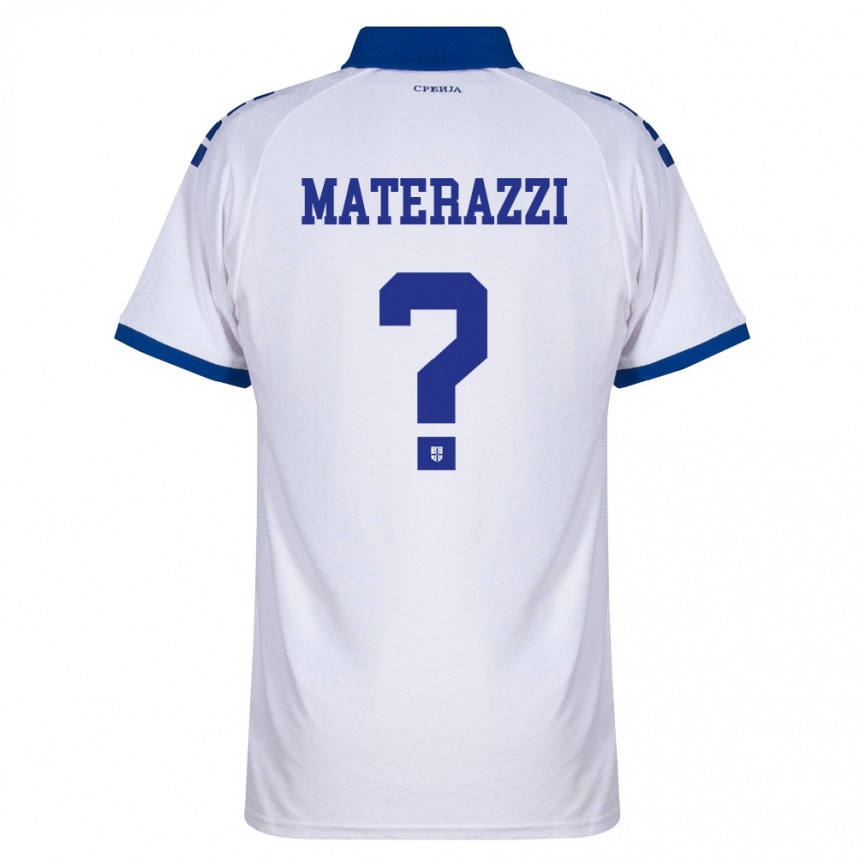 נשים כדורגל סרביה Gianfilippo Materazzi #0 כהה לבן אדום הרחק ג'רזי 26-28