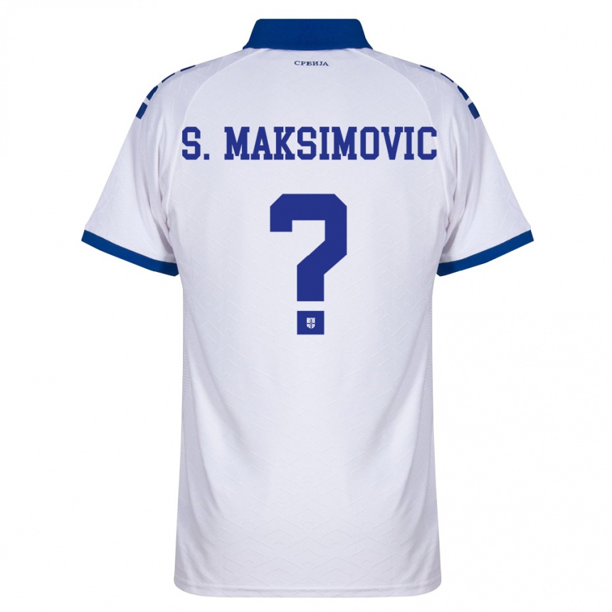 נשים כדורגל סרביה Strahinja Maksimovic #0 כהה לבן אדום הרחק ג'רזי 26-28