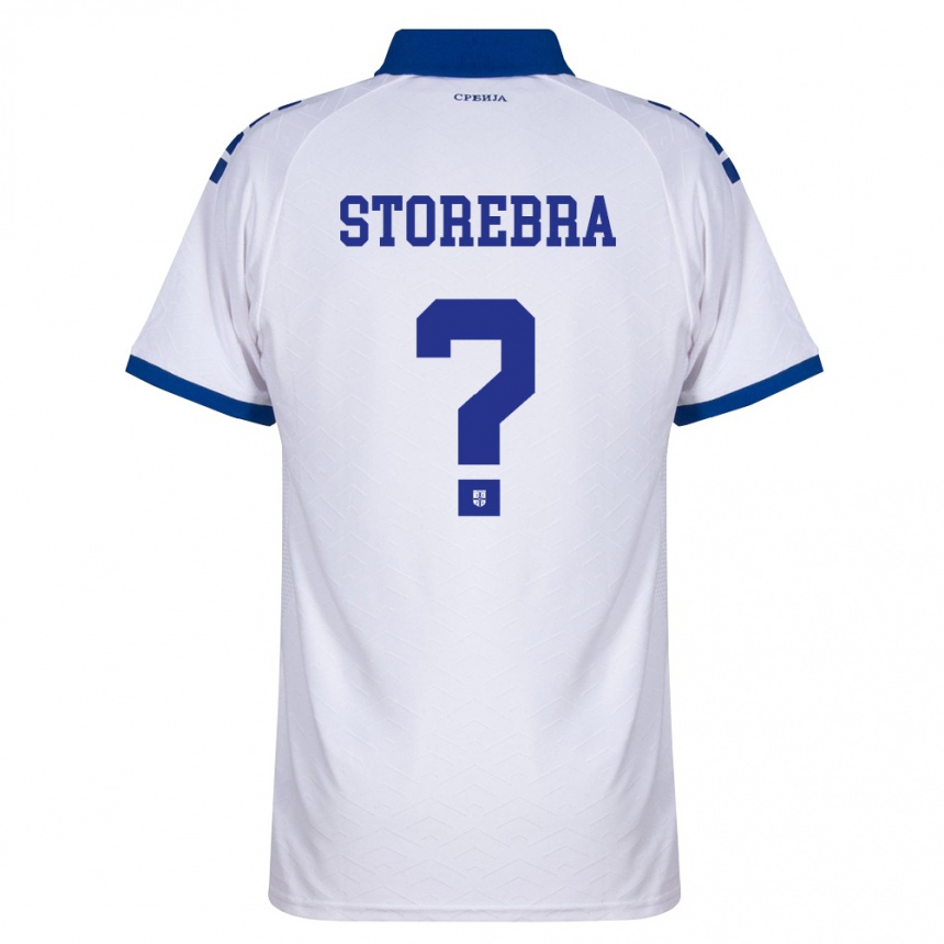 נשים כדורגל סרביה Sasa Storebra #0 כהה לבן אדום הרחק ג'רזי 26-28