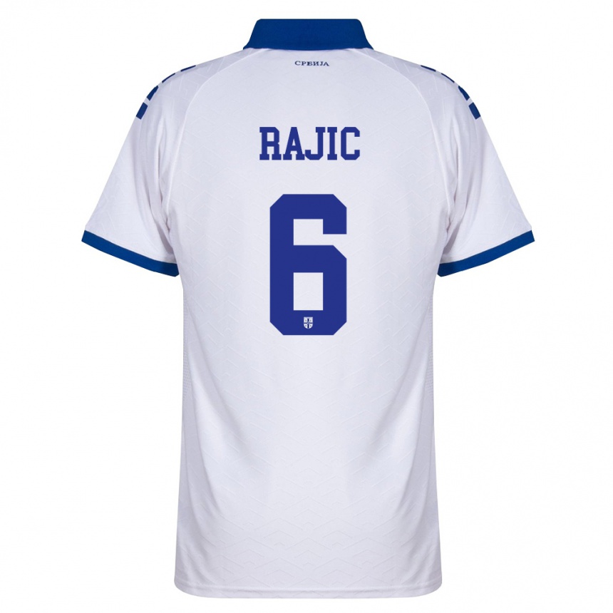 נשים כדורגל סרביה Aleksa Rajic #6 כהה לבן אדום הרחק ג'רזי 26-28