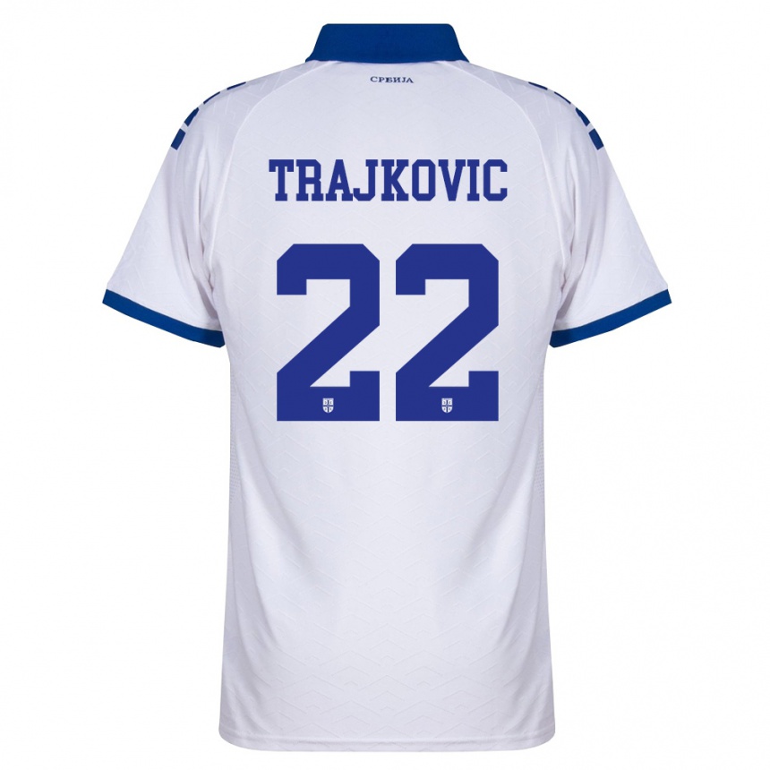 נשים כדורגל סרביה Aleksa Trajkovic #22 כהה לבן אדום הרחק ג'רזי 26-28