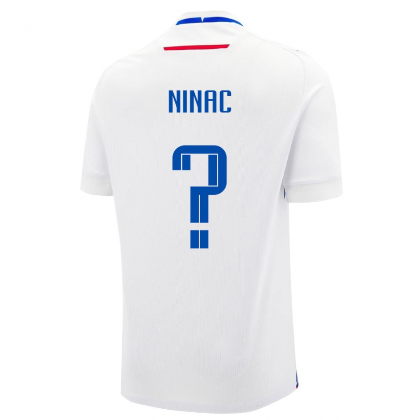 נשים כדורגל סלובקיה Simon Ninac #0 לבן כחול הרחק ג'רזי 26-28