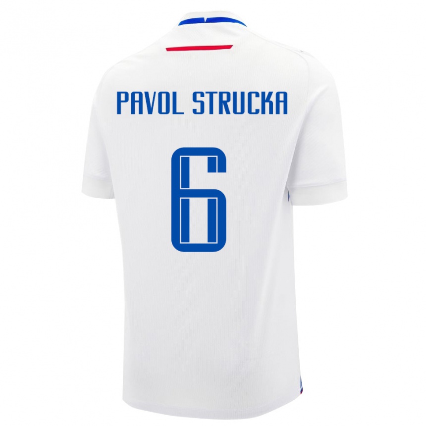 נשים כדורגל סלובקיה Kristian Pavol Strucka #6 לבן כחול הרחק ג'רזי 26-28