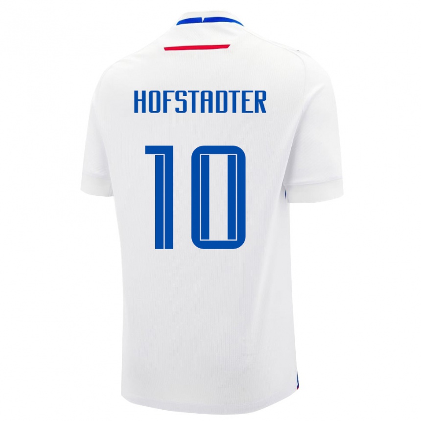 נשים כדורגל סלובקיה Leo Hofstädter #10 לבן כחול הרחק ג'רזי 26-28