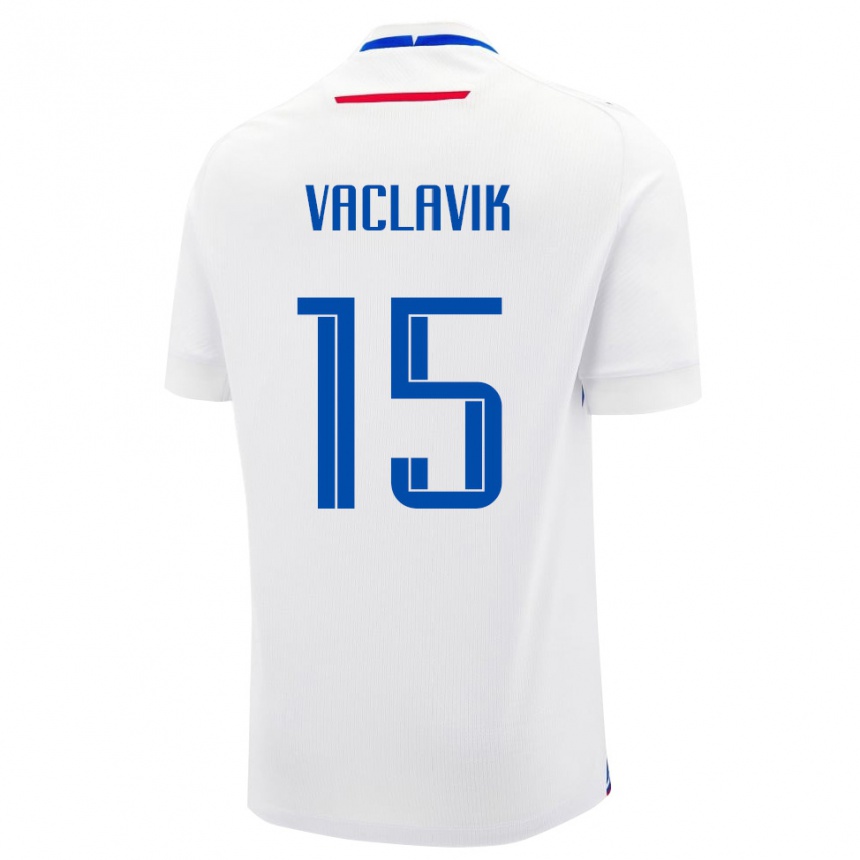 נשים כדורגל סלובקיה Filip Vaclavik #15 לבן כחול הרחק ג'רזי 26-28