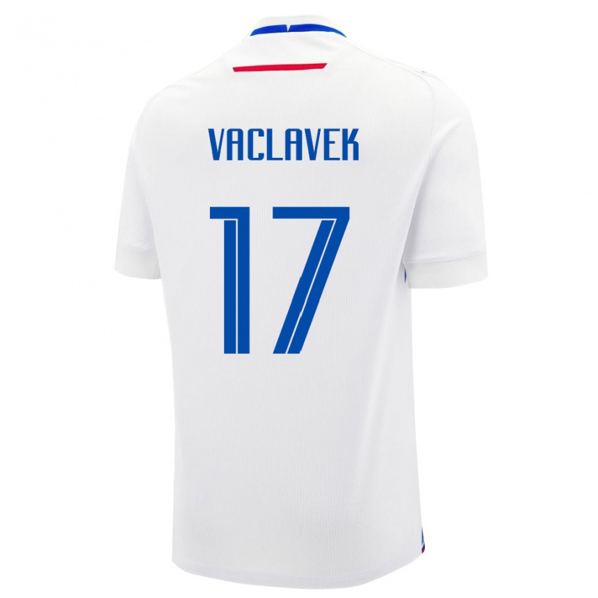 נשים כדורגל סלובקיה Marko Vaclavek #17 לבן כחול הרחק ג'רזי 26-28