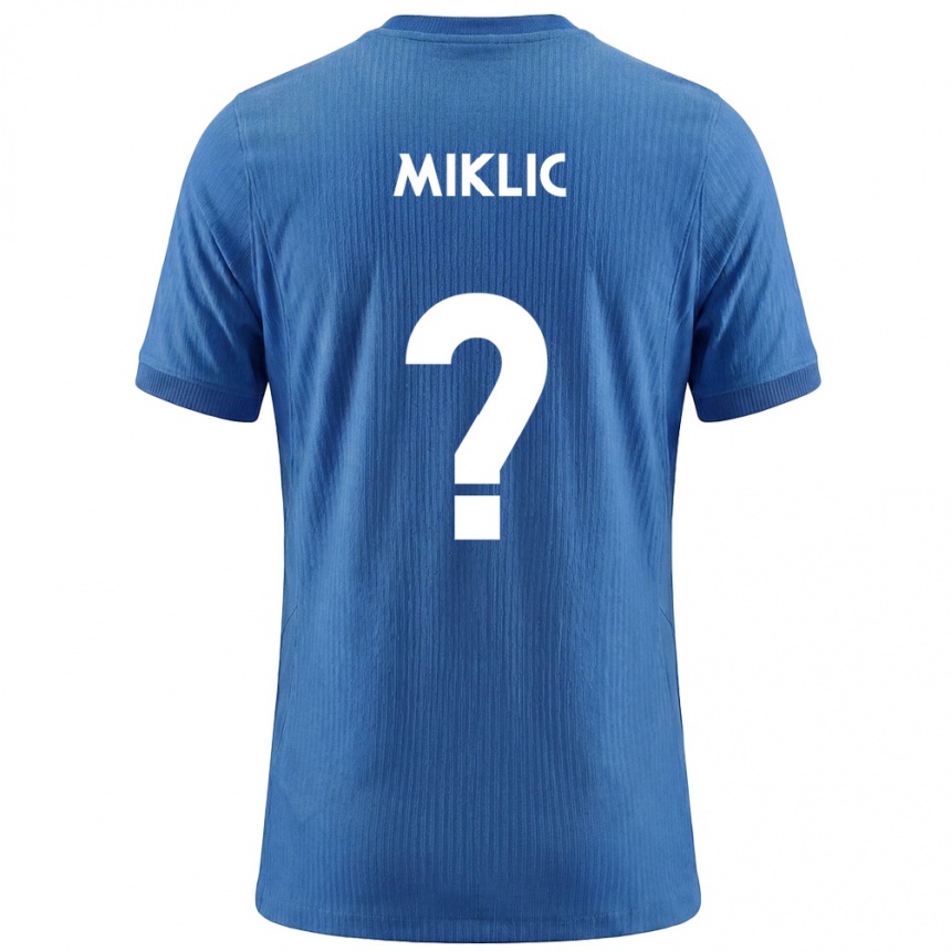 נשים כדורגל סלובניה Andraz Miklic #0 כחול לבן הרחק ג'רזי 26-28