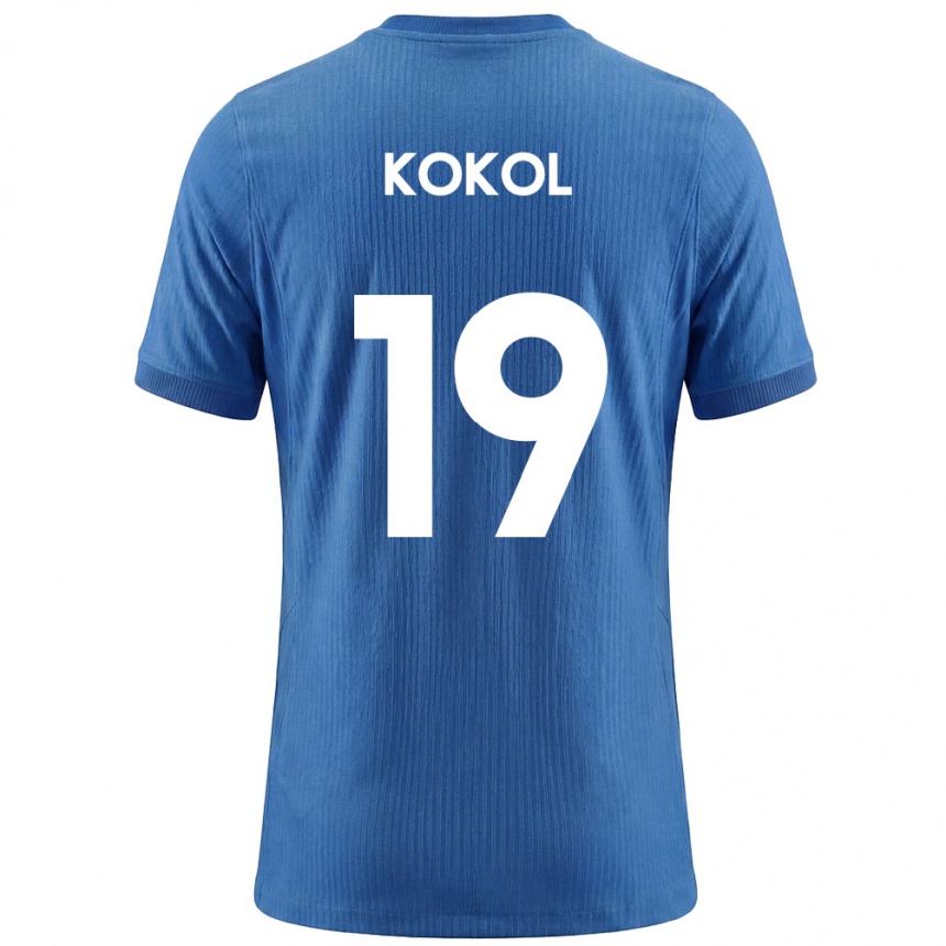 נשים כדורגל סלובניה Luka Kokol #19 כחול לבן הרחק ג'רזי 26-28
