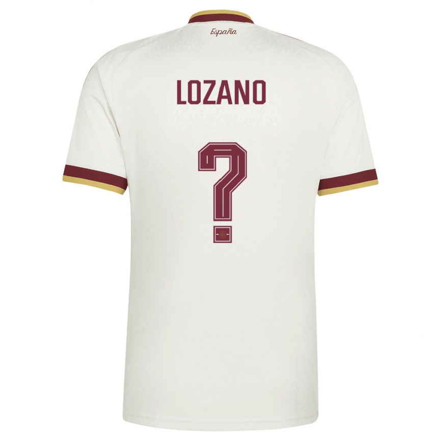 נשים כדורגל ספרד Manex Lozano #0 שמנת בורדו הרחק ג'רזי 26-28