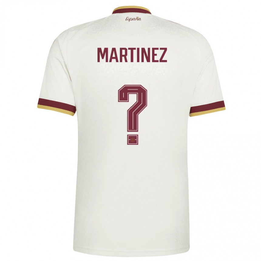 נשים כדורגל ספרד Marc Martinez #0 שמנת בורדו הרחק ג'רזי 26-28