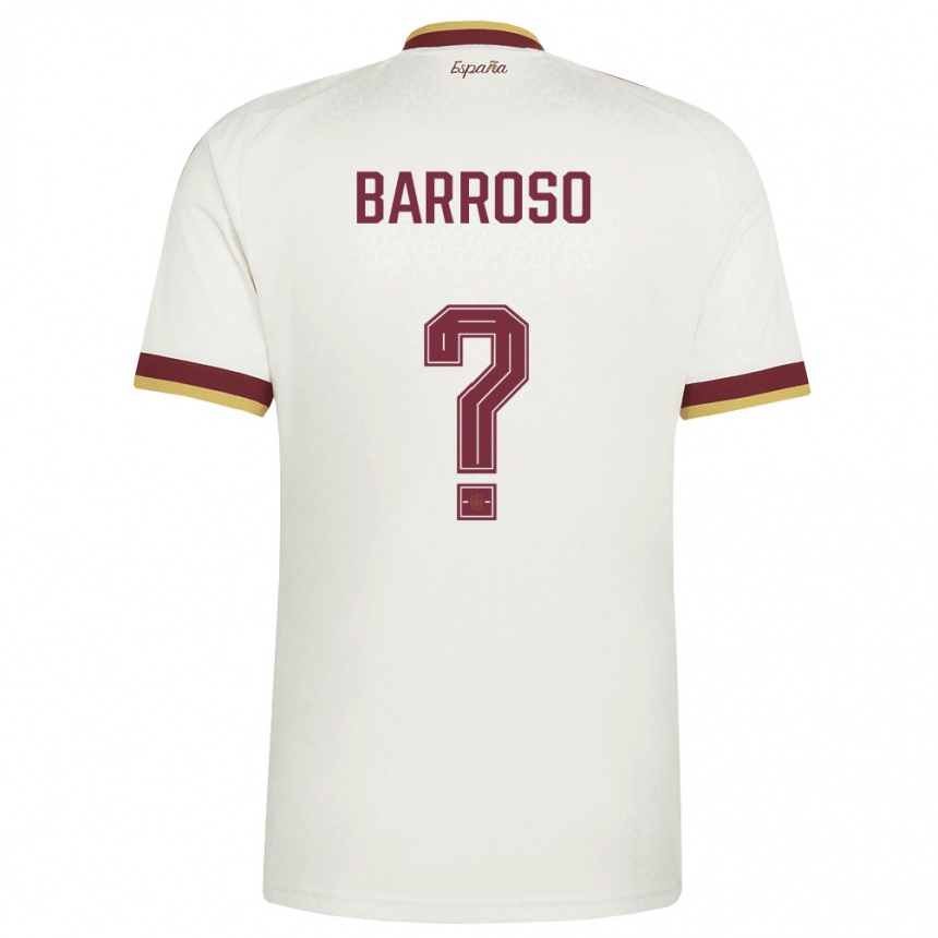 נשים כדורגל ספרד Jaime Barroso #0 שמנת בורדו הרחק ג'רזי 26-28
