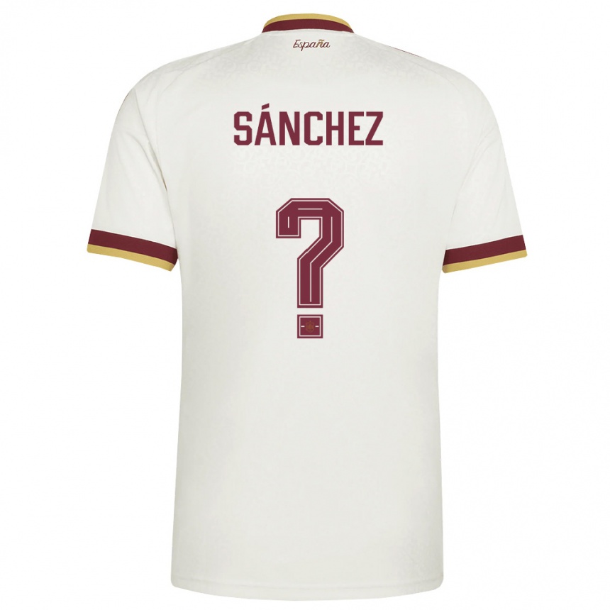 נשים כדורגל ספרד Julen Sánchez #0 שמנת בורדו הרחק ג'רזי 26-28