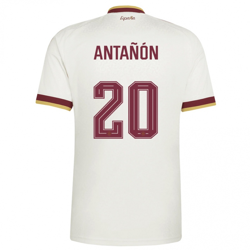 נשים כדורגל ספרד Andrés Antañón #20 שמנת בורדו הרחק ג'רזי 26-28