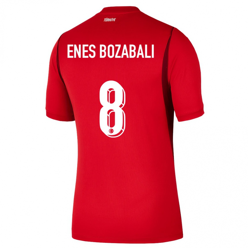 ילדים כדורגל טורקיה Mustafa Enes Bozabalı #8 אדום בורדו ג'רזי ביתית 26-28
