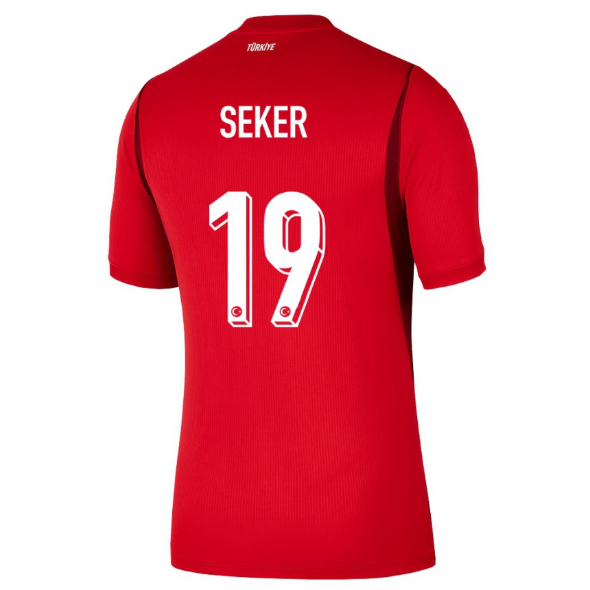 ילדים כדורגל טורקיה Busem Şeker #19 אדום בורדו ג'רזי ביתית 26-28