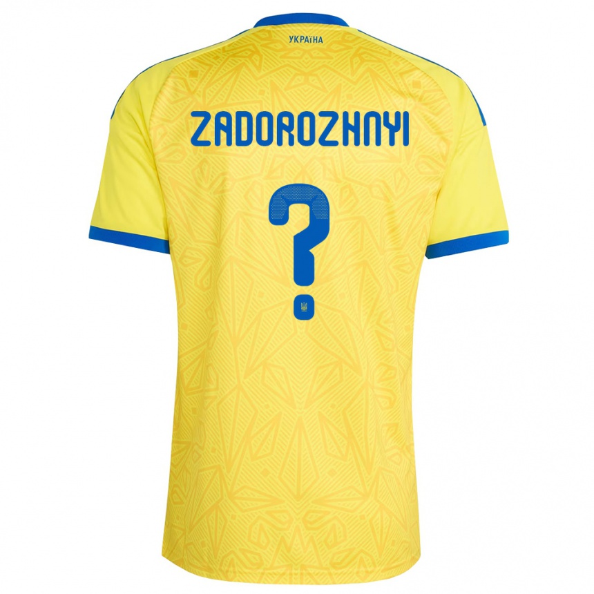 ילדים כדורגל אוקראינה Fedir Zadorozhnyi #0 צהוב כחול ג'רזי ביתית 26-28
