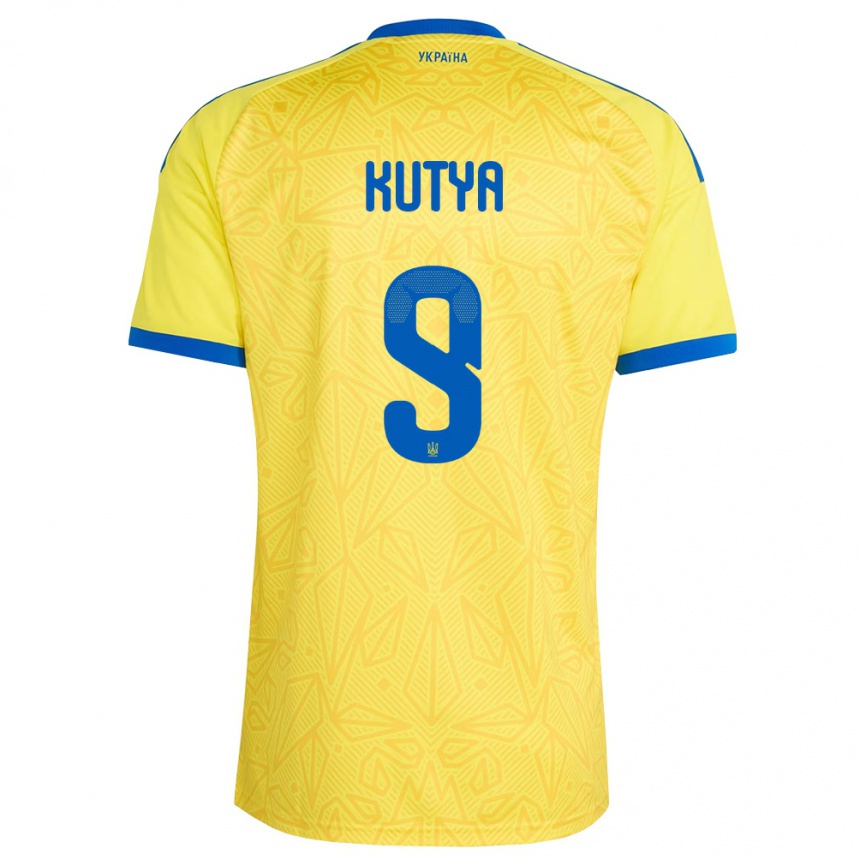 ילדים כדורגל אוקראינה Ilya Kutya #9 צהוב כחול ג'רזי ביתית 26-28