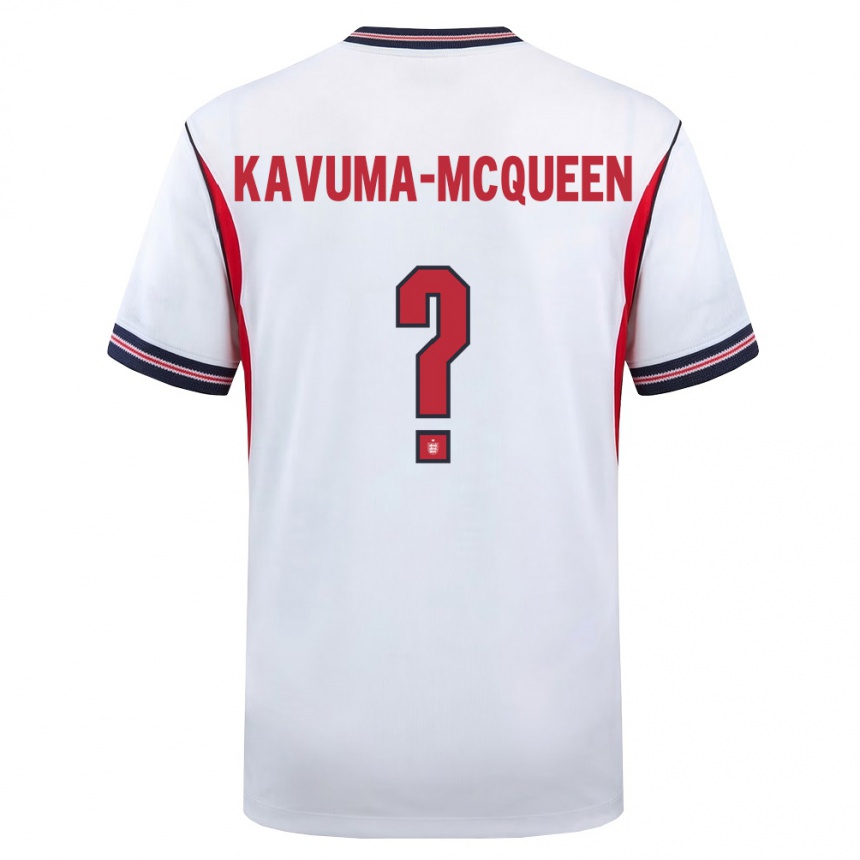 ילדים כדורגל אנגליה Ryan Kavuma-Mcqueen #0 לבן כהה אדום ג'רזי ביתית 26-28