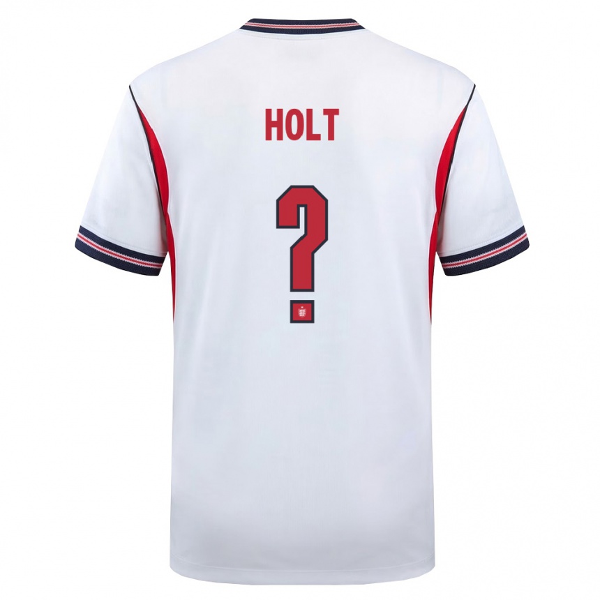ילדים כדורגל אנגליה Charlie Holt #0 לבן כהה אדום ג'רזי ביתית 26-28