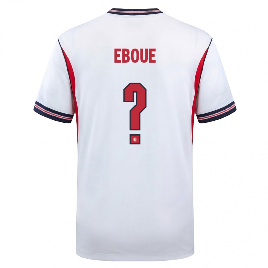 ילדים כדורגל אנגליה Mathis Eboué #0 לבן כהה אדום ג'רזי ביתית 26-28