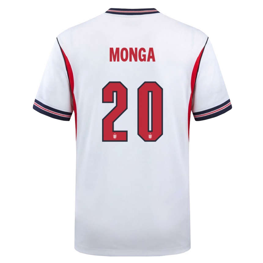 ילדים כדורגל אנגליה Jeremy Monga #20 לבן כהה אדום ג'רזי ביתית 26-28