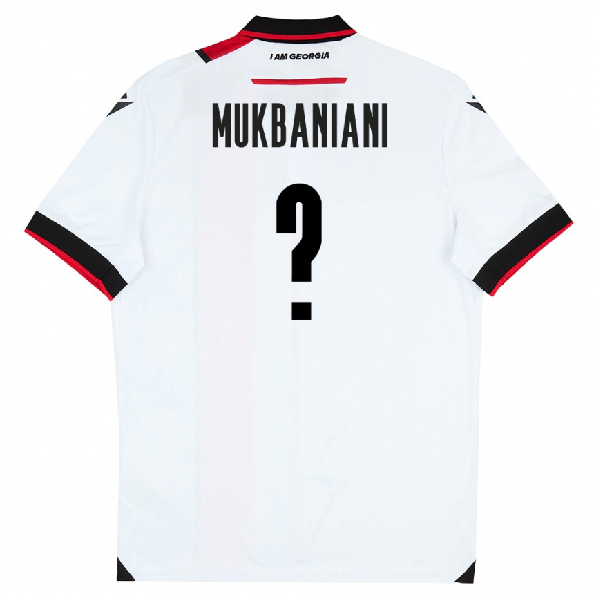 ילדים כדורגל גאורגיה Givi Mukbaniani #0 לבן שחור אדום ג'רזי ביתית 26-28