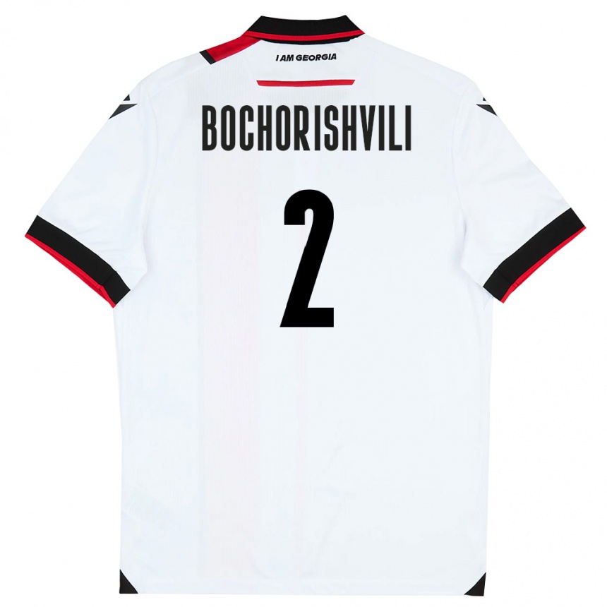 ילדים כדורגל גאורגיה Nikoloz Bochorishvili #2 לבן שחור אדום ג'רזי ביתית 26-28