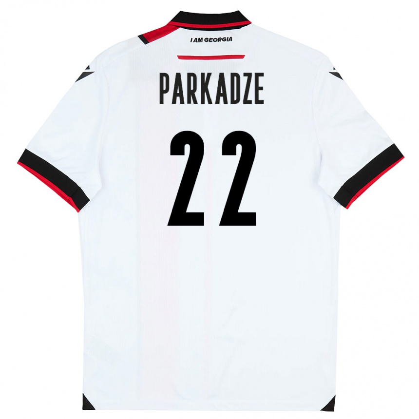 ילדים כדורגל גאורגיה Luka Parkadze #22 לבן שחור אדום ג'רזי ביתית 26-28