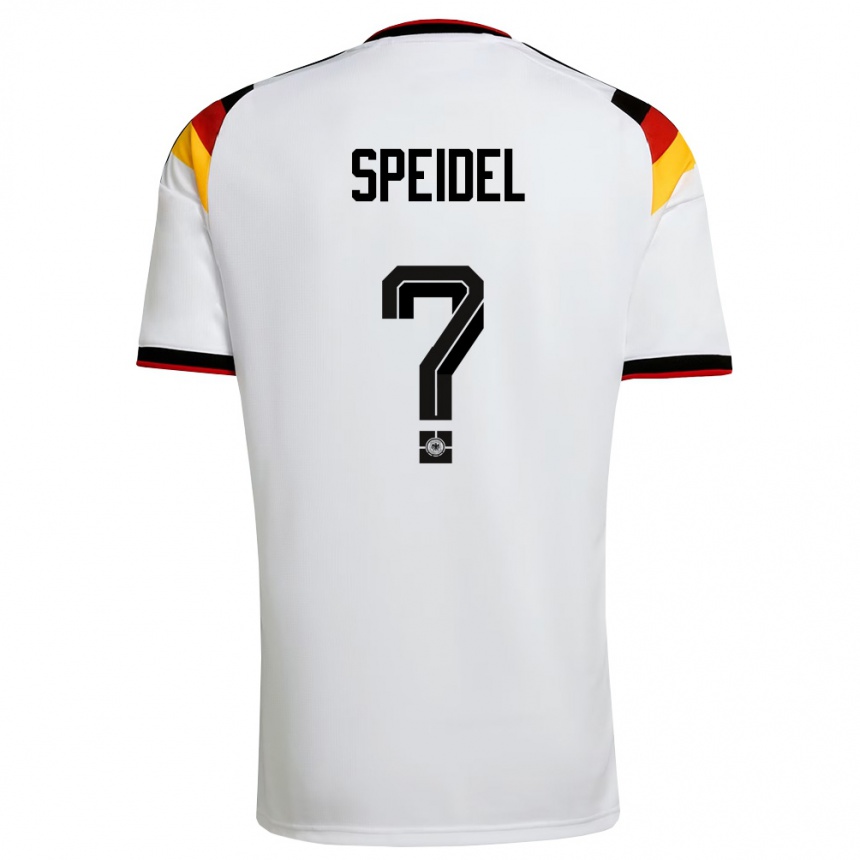 ילדים כדורגל גרמניה Kian Speidel #0 לבן שחור אדום ג'רזי ביתית 26-28