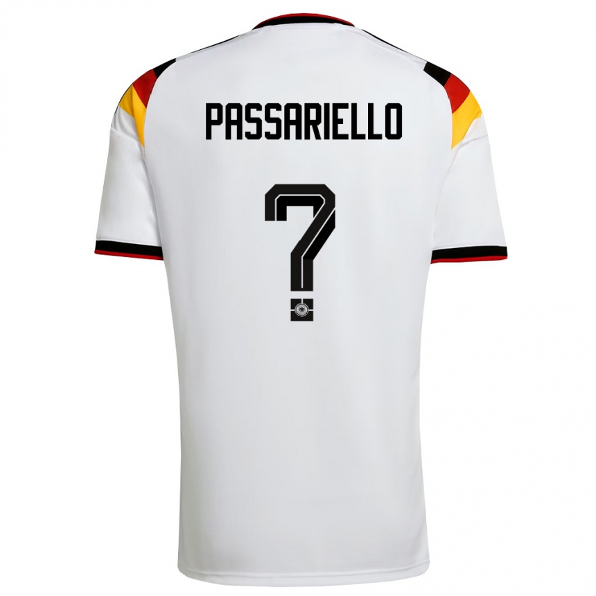 ילדים כדורגל גרמניה Samuel Passariello #0 לבן שחור אדום ג'רזי ביתית 26-28