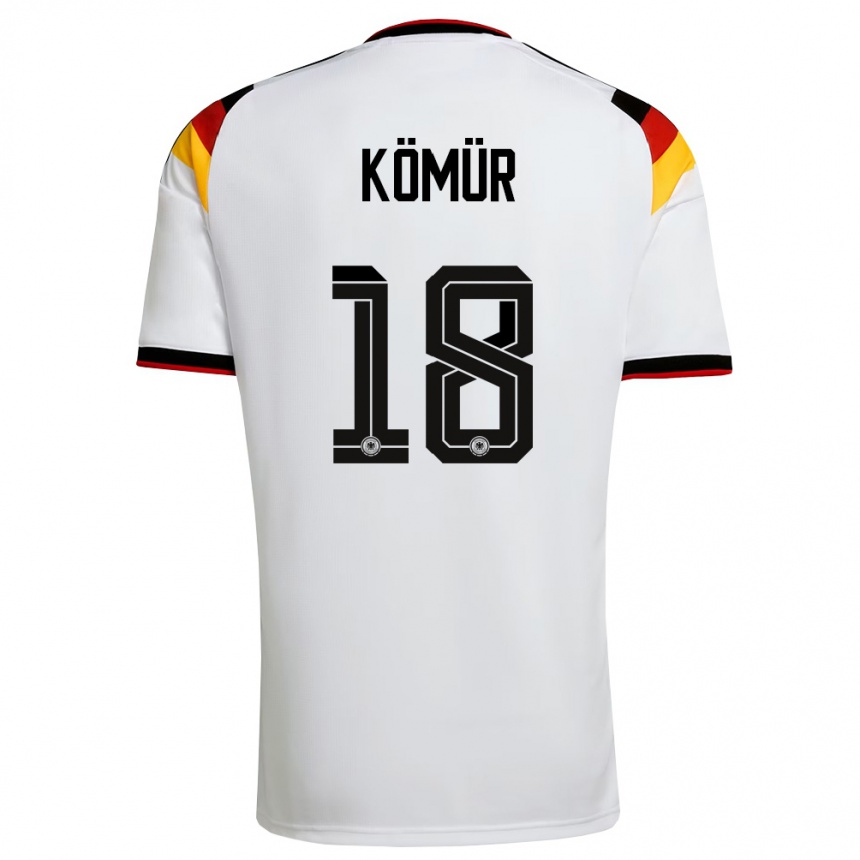 ילדים כדורגל גרמניה Mert Kömür #18 לבן שחור אדום ג'רזי ביתית 26-28