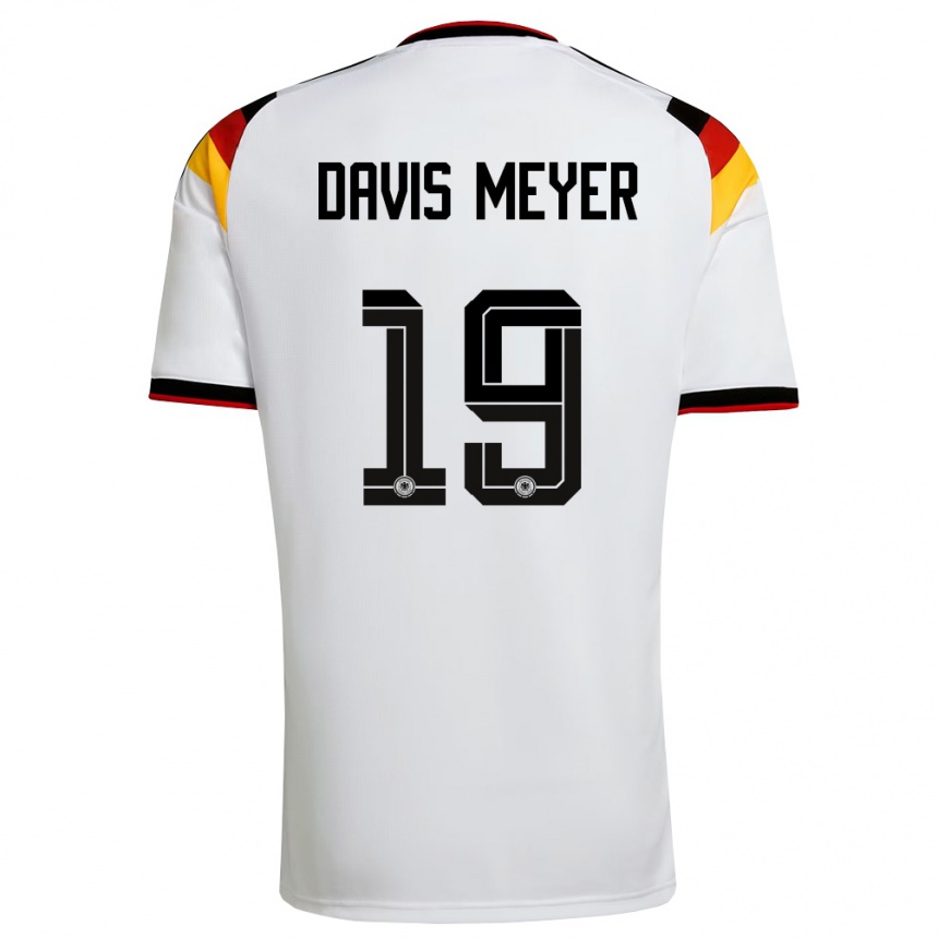 ילדים כדורגל גרמניה John Davis Meyer #19 לבן שחור אדום ג'רזי ביתית 26-28