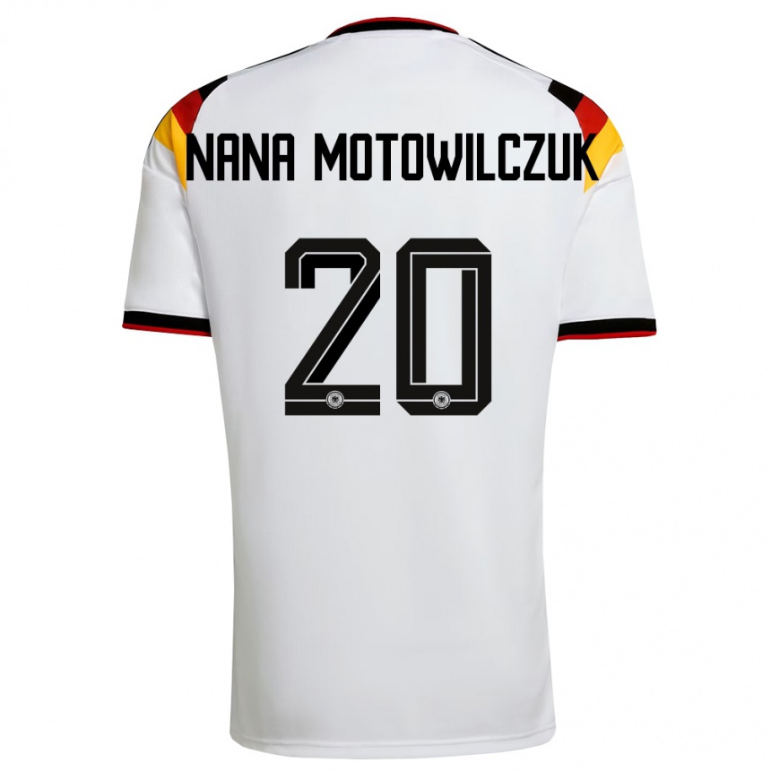 ילדים כדורגל גרמניה Kevin Nana Motowilczuk #20 לבן שחור אדום ג'רזי ביתית 26-28