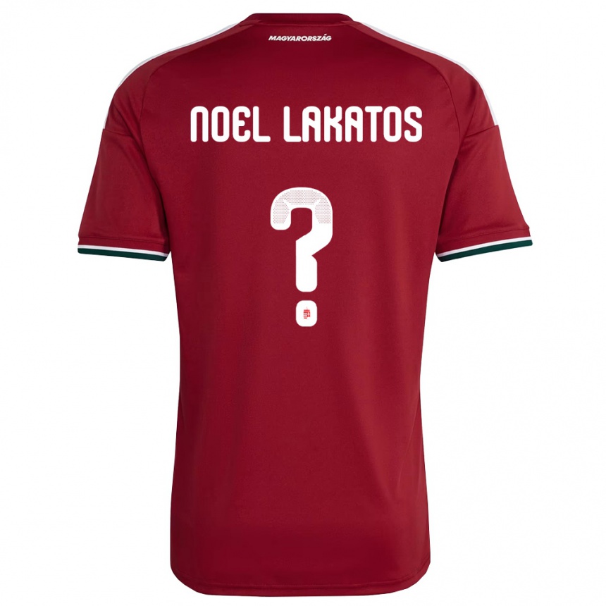 ילדים כדורגל הונגריה Noel Lakatos #0 אדום ירוק לבן ג'רזי ביתית 26-28