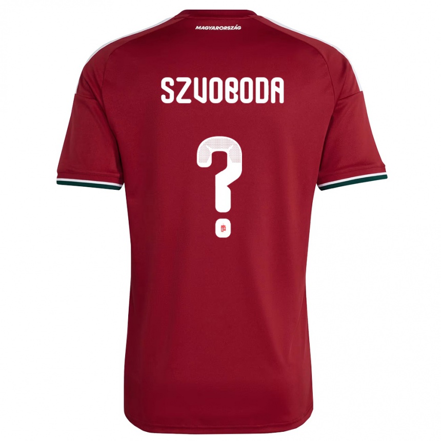 ילדים כדורגל הונגריה Dániel Szvoboda #0 אדום ירוק לבן ג'רזי ביתית 26-28